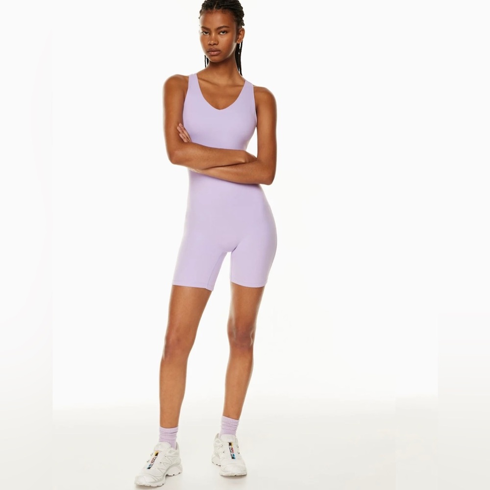 Aritzia TNActionTNABUTTER Recline Sports Romper Onesie Cognac / Chocolate Brown